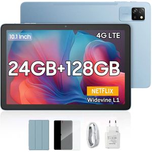 Blackview Tab 60 Pro Tablet 10.1 inch 4G DUAL SIM+WiFi 24(8+16)GB+128GB Octa-core Widevine L1 PC-modus Blauw