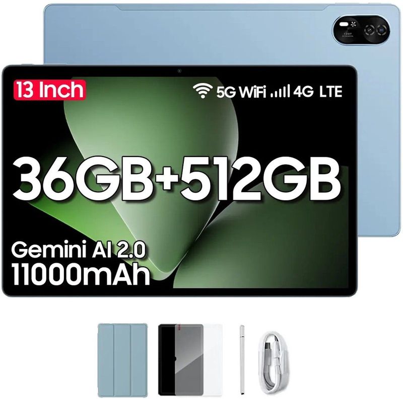 Blackview - MEGA 8 - Tablet - Blauw - 13" - 512 Go - 12 Go RAM