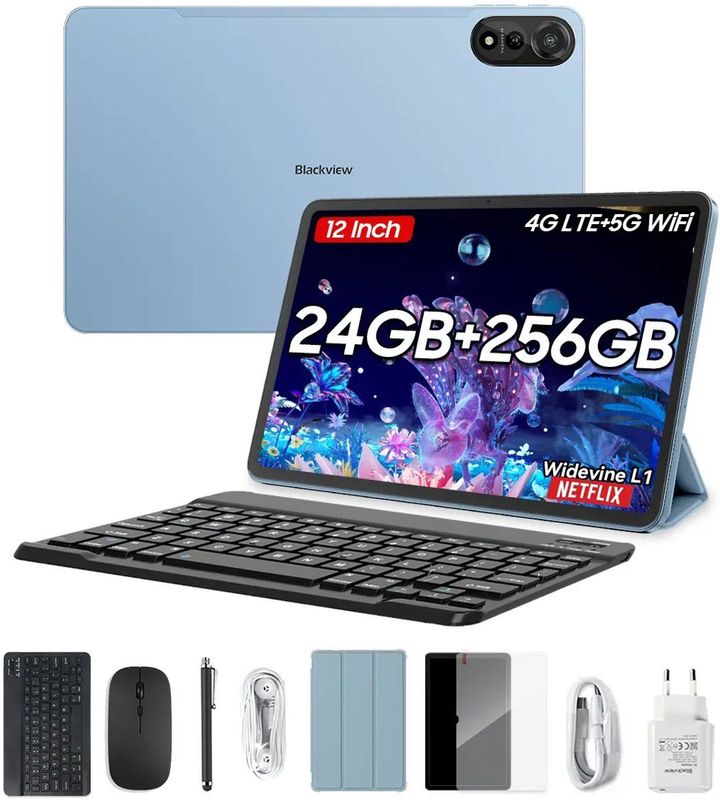 Blackview Mega 2 - Tablet - IJsblauw - 12 inch - 256 GB - 4G