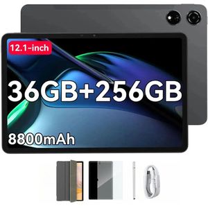 Blackview MEGA 3 Tablet - Android 15 - 12.1 Inch - 36GB RAM - 256GB ROM - Dual 4G LTE - 8800mAh - 13MP+50MP Camera - Grijs