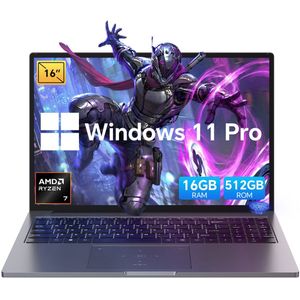 Blackview GamiBook 8 - Gaming Laptop - Grijs - 16 inch - 16 GB RAM - 512 GB SSD - AMD Ryzen™ 7 7735HS