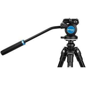 Benro S2 Pro platte basis-videokop, 2,5 kg, maximaal 6,35 mm tot 20, hoofdsteunhouder 3/8 inch - 16, met panoramarm (S2PRO)