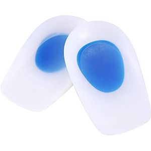 Silicone gel hielschaal, voeten steunkussen kussen inlegzool U-vorm schoeninzetstukken kussen plantillas fascitis plantar pijnverlichting inlegzolen pad 2 maten (1 paar) (M 34-38)