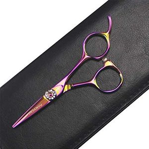 JEISENYU 4,5 inch kappersschaar 440C roestvrij staal kappersschaar kappersgereedschap met taskammen (een paarse schaar)