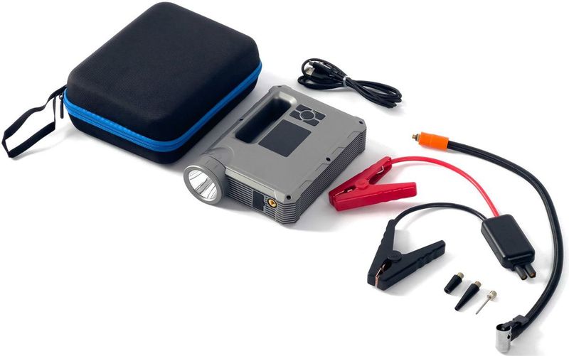 Choetech Jump Starter met Compressor Powerbank 8000mAh LED-zaklamp Zwart