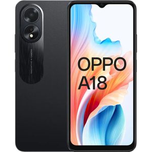 OPPO A18 Dual-SIM Smartphone, Camera, 6.56'' Display, 90 HZ LCD, 5000 mAh, 4GB RAM (+ 4 RAM uitbreiding mogelijk) + 128GB ROM (uitbreiding tot 1TB), IP-rating