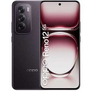 OPPO Reno12 5G AI Smartphone, drievoudige camera 50 + 8 + 2 MP, selfie 32 MP, display 6,7 inch 120 Hz AMOLED FHD+, 5000 mAh, RAM 24 GB (12 + 12) ROM 256 GB, autohouder [Italiaanse versie], zwart bruin