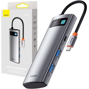 Baseus USB-C 7-in-1 Hub Station - Grijs