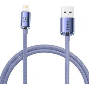 Baseus Crystal Shine USB to Lightning Cable, 2.4A, 1.2m (Purple)