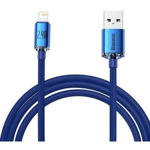 Baseus - Crystal - Shine Series kabel USB-kabel voor snel opladen en gegevensoverdracht USB Type A - Lightning 2.4A 2m blauw - (CAJY000103)