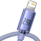 Baseus Crystal Shine USB-A / Lightning-kabel - 2m - Paars