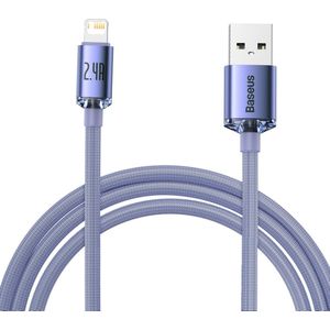 Baseus Crystal Shine USB-A / Lightning-kabel - 2m - Paars