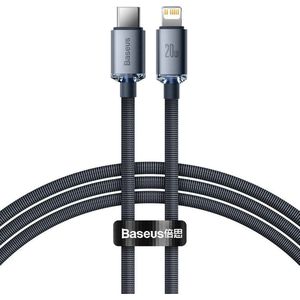 Baseus Crystal Series USB-C Naar Apple Lightning Kabel 20W 1.2M Zwart