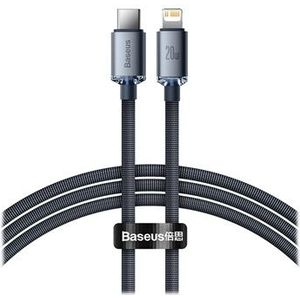 Baseus Crystal Series USB-C Naar Apple Lightning Kabel 20W 1.2M Zwart