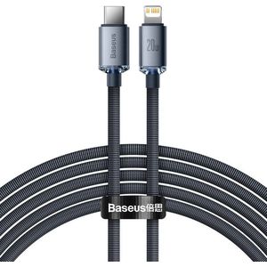 Baseus Crystal Series USB-C naar Apple Lightning Kabel 20W 2M Zwart