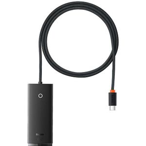 Baseus Lite Series Hub 4in1 USB-C to 4x USB 3.0 + USB-C, 1m (zwart)