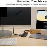 Baseus - Lite 6-in-1 USB-C Hub - Zwart - HDMI/2x USB 3.0/USB-C PD/SD/TF