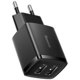 Baseus: Adapter met 2 USB Poorten - 10.5W - Zwart