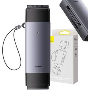 Baseus - Lite-serie - Geheugenkaartlezer - Grijs - USB 3.0 en Type-C