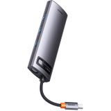 Hub 8in1 Baseus Metal Gleam Series, USB-C to 3x USB 3.0 + HDMI + USB-C PD + microSD/SD + VGA
