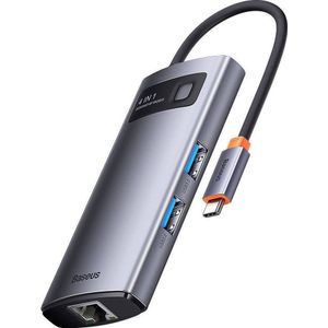 Baseus Hub 4in1 Metal Gleam Series, USB-C to 3x USB 3.0 + Ethernet RJ45