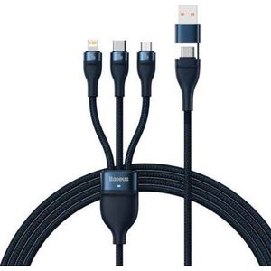 Baseus - Flash - Series kabel USB Type C / USB Type A - USB Type C / Lightning / micro USB - 100 - W - 1,2 - m - blauw - (CASS030103)