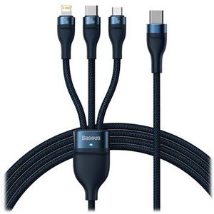 Baseus USB-C 3-in-1 Lightning/USB-C/Micro USB Kabel 100W 1.5M Blauw