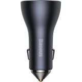 Baseus Autolader Oplader USB-C & USB 3x Snellader - Grey 65W [Triple Fast Car Charger]