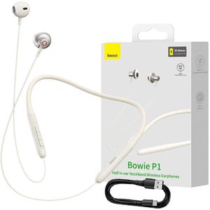 Baseus Bowie P1 Neckband Magnetic Sport Earphones in Creamy White