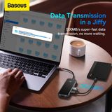 Baseus - AcmeJoy - Hub - Grijs - 5-in-1 USB-C naar 2xUSB 3.0 + USB 2.0 + RJ45