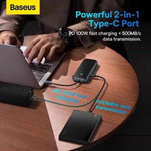 Baseus AcmeJoy 5-in-1 USB-C Hub with 2xUSB 3.0, USB 2.0, USB-C PD, and RJ45 (Dark Grey)
