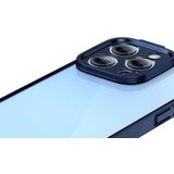 Baseus Glitter transparant hoesje en gehard glas set voor iPhone 14 Pro Max (blauw)