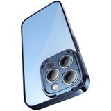 Baseus Transparante glitterhoes en gehard glas set voor iPhone 14 Pro Max (blauw)