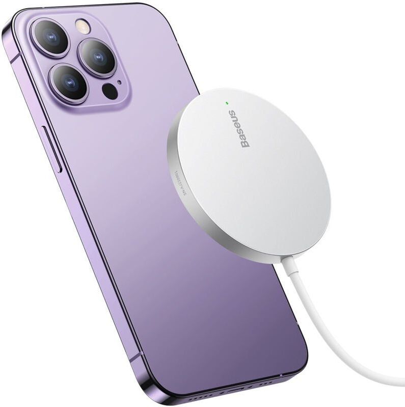 Baseus Drahtloses Ladegerät Baseus Simple Mini3 MagSafe 15W (silber)