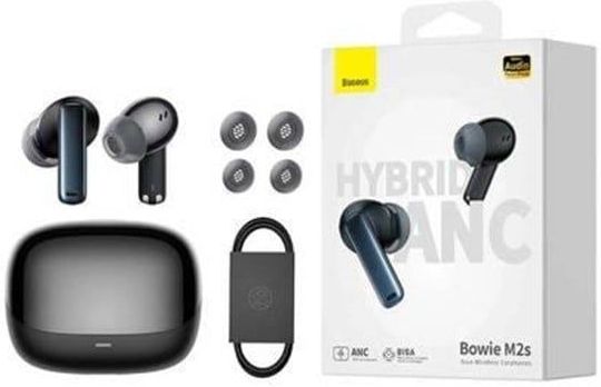 Baseus Bowie M2s Draadloze Bluetooth Oordopjes met Ruisonderdrukking - Zwart