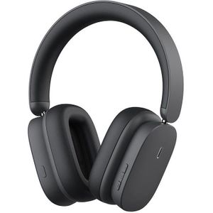 Baseus Draadloze hoofdtelefoon Bowie H1 Bluetooth 5.2, ANC (grijs) (70 h, Draadloze), Koptelefoon, Grijs