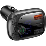 Baseus Bluetooth 5.0 Muziek Transmitter en Auto Snellader 28W Zwart