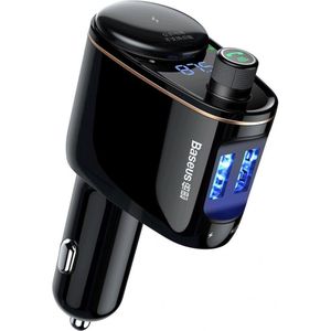 Baseus Bluetooth Muziek FM Transmitter Autolader 2x USB 3.4A Zwart