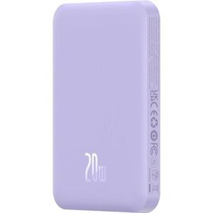 Baseus Mini Powerbank Paars - 5000 mAh - MagSafe - 20W USB-C