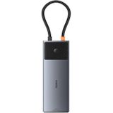 Baseus Metal Gleam (USB C), Docking station + USB-hub, Grijs