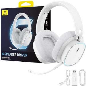 Baseus GH02 Gaming draadloze hoofdtelefoon met microfoon Over-ear hoofdtelefoon Bluetooth 5.3 40 mm driver 2.4G/draadloos/kabel RGB-headsets