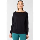 super.natural - W KULA TOP - T-shirt - Zwart - Merinowol - Lange Mouwen