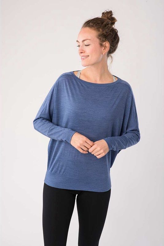 super.natural - W KULA TOP - T-shirt - Zwart - Merinowol - Lange Mouwen