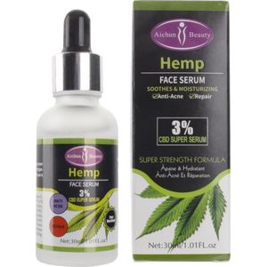 Aichun Beauty - Serum met 3% CBD Extract en Hyaluronzuur voor Acné - effectieve acnébehandeling - ontstekingsremmend serum - hydraterende gezichtsverzorging - acné verminderen - roodheid kalmeren - huidherstel bevorderen - CBD huidverzorging