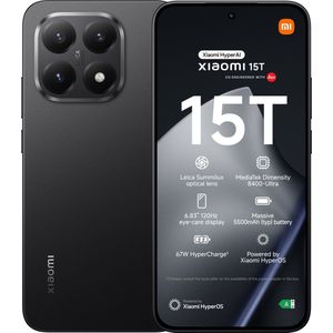 Xiaomi 15T - Mobiele Telefoon - Zwart - 256 GB