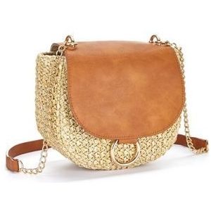 LASCANA Umhängetasche »Strandtasche«, Minibag,Schultertasche,Tragetasche,Crossbody Bag,Bast-Optik VEGAN