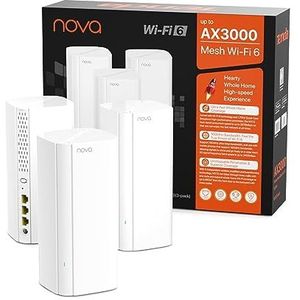 Tenda - Nova MX12 - Mesh WLAN 6 Systeem - 3-pack - Bereik tot 650 m² - AX3000 Dual Band