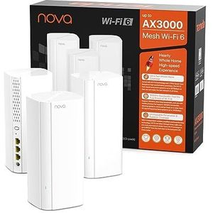 Tenda WiFi 6 AX3000 Nova MX12 (3 stuks) – mesh-systeem WiFi 6 voor het hele huis – wifi-afdekking 650 m² – eenvoudige configuratie – kinderbeveiliging – vervanging voor wifi-router