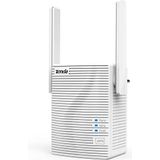 Tenda A18 WiFi Repeater WLAN Verstärker (AC1200 Dualband 5GHz:867Mbps+2,4GHz:300Mbps), 2x2dBi Antennen, 1x 100Mbps LAN-Port, WPS, Status LED, Weiß