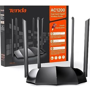 Tenda - AC8 - WLAN-Router - Zwart - Dual-Band - AC1200